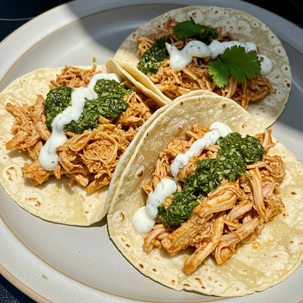 Shredded Chicken Tacos with Creamy Chimichurri Sauce: Tonight's Ultimate Fresh Flavor Masterpiece